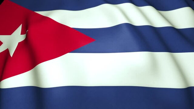 Waving realistic Cuba  flag in 4K , loop animation
