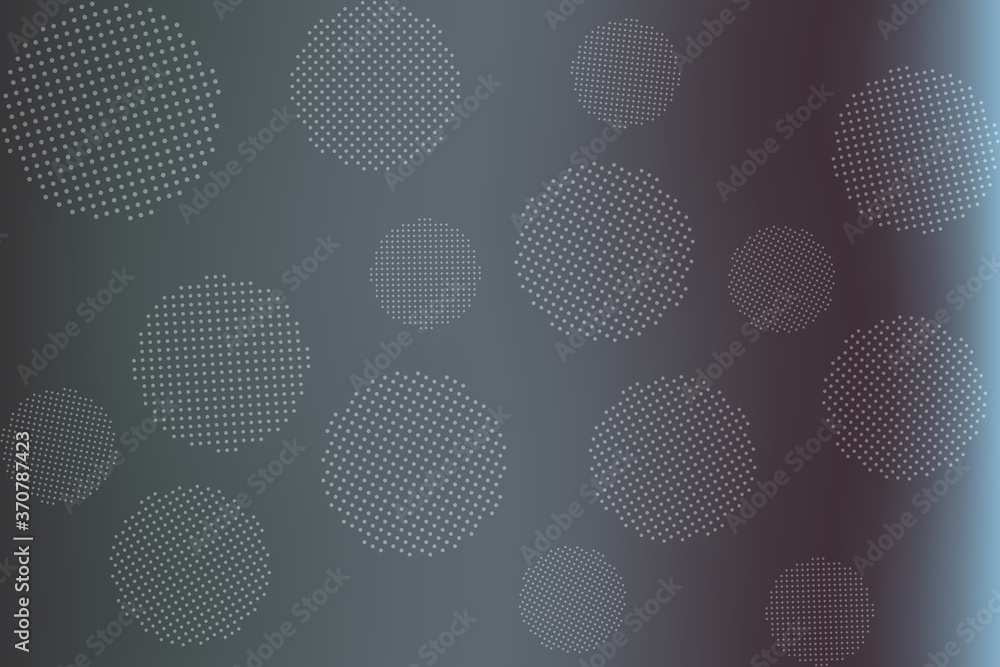 Poster round dotted elements on abstract blurred background. unique gradient ornament with bright colors. c
