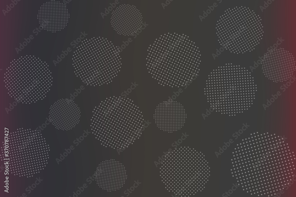 Poster round dotted elements on abstract blurred background. unique gradient ornament with bright colors. c