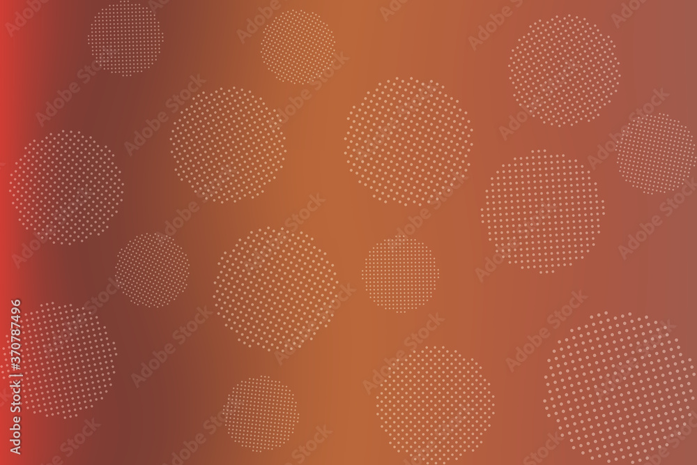 Poster round dotted elements on abstract blurred background. unique gradient ornament with bright colors. c