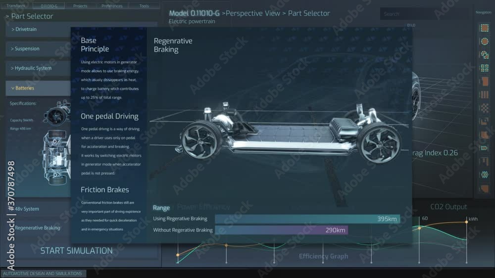 Aufkleber 3d graphics visualization shows electric car frame developing in real time into finished futuristic 
