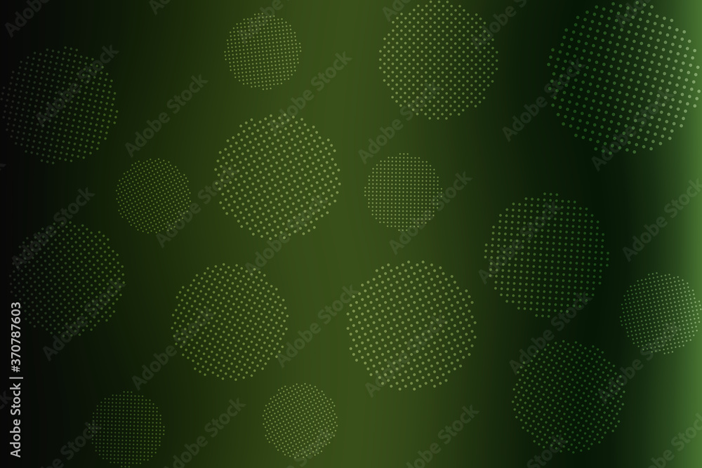 Poster round dotted elements on abstract blurred background. unique gradient ornament with bright colors. c