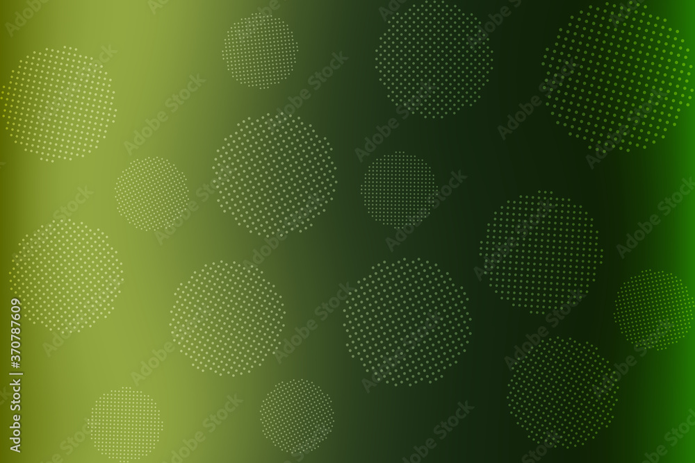 Poster round dotted elements on abstract blurred background. unique gradient ornament with bright colors. c