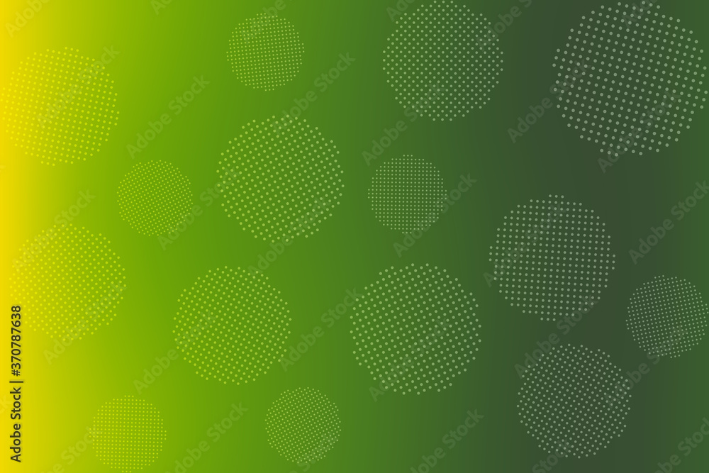 Poster round dotted elements on abstract blurred background. unique gradient ornament with bright colors. c
