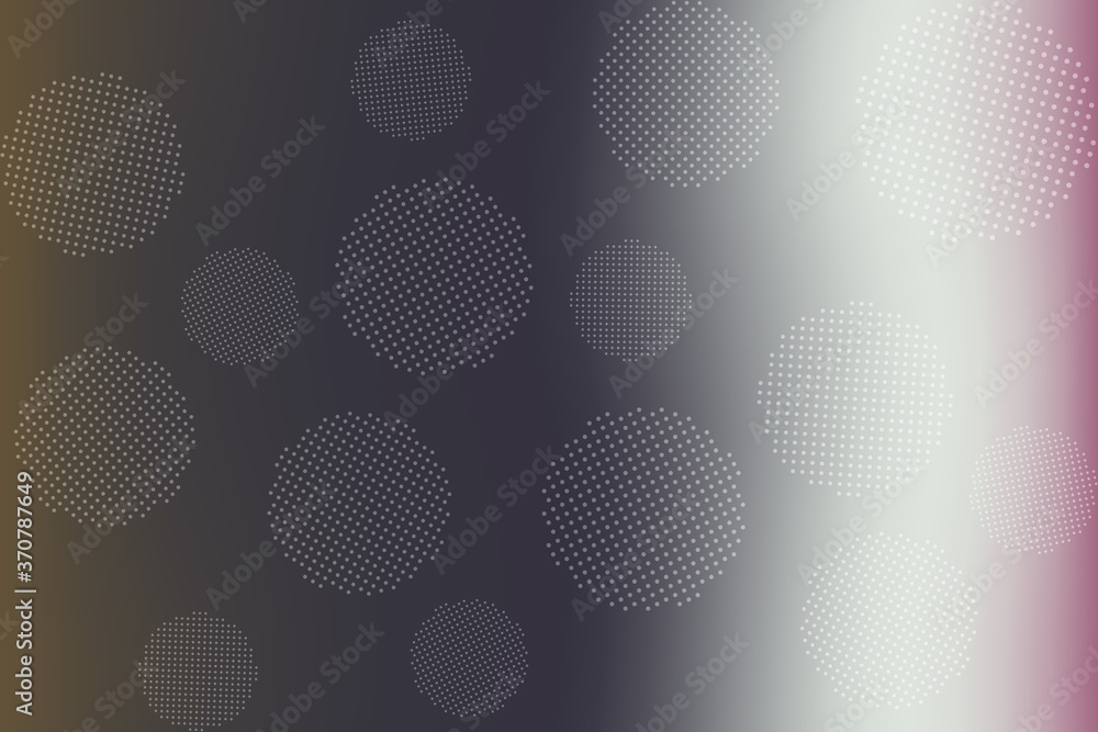 Poster round dotted elements on abstract blurred background. unique gradient ornament with bright colors. c
