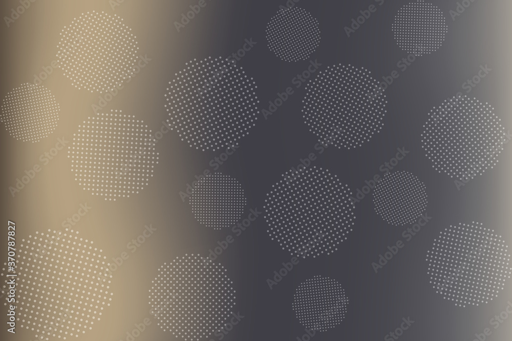 Poster round dotted elements on abstract blurred background. unique gradient ornament with bright colors. c