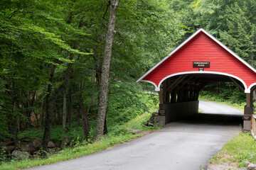 Covered Bridge built in 1871,The Flume Gorge, Lincoln, New Hampshire, USA 