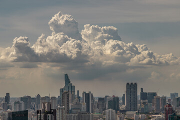 Bangkok, Thailand - Jul 27, 2020 : City view of Bangkok afternoon creates energetic feeling to get ready for the day waiting ahead. Selective focus. 