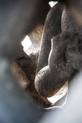 23 May 2008, Magelang, Java, Indonesia: Statue Inside Stupa on Borobudur Temple, Indonesia