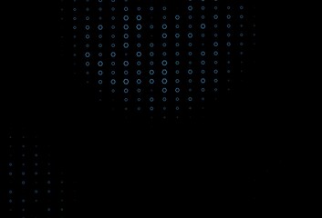 Dark BLUE vector texture with colorful hexagons.