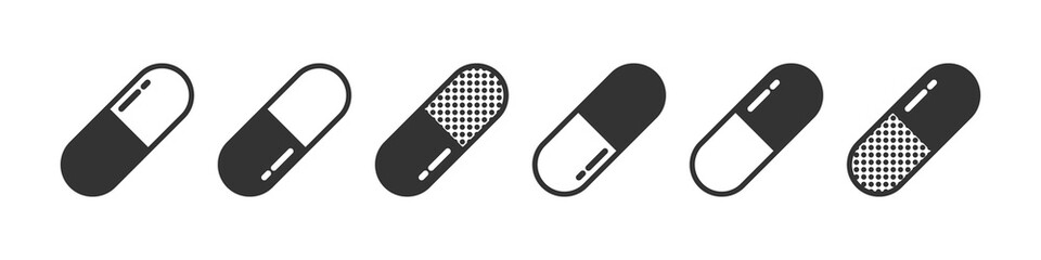Pills icon flat. Medicine vector icons. Vitamin icon. Vector illustration