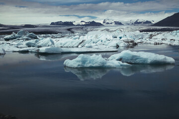 Jökulsárlón Glacier Lagoon on the South Coast of Iceland
