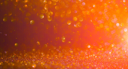 Bokeh yellow light on a blue background