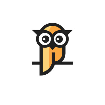 logo design cute owl vector