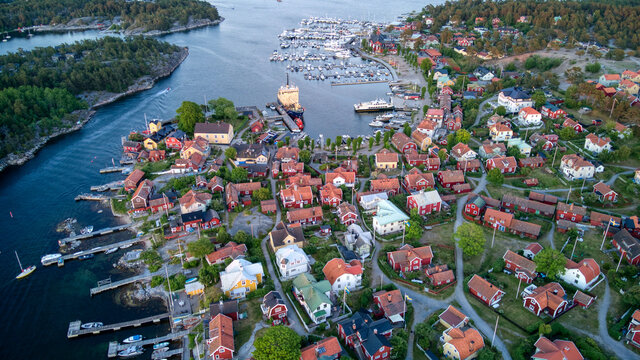 Aerial View of Sandhamn in Stockholm Archipelago