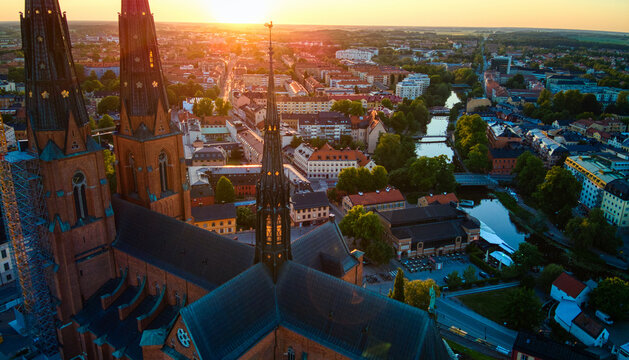 Uppsala Sunset by the Cathedral in Uppsala, Sweden