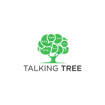 logo design talk tree vector
