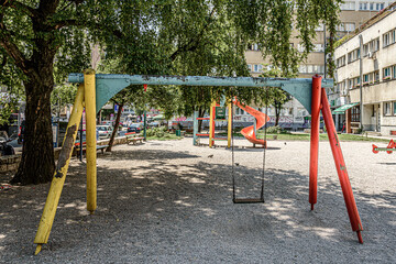 The swing on the empty playground