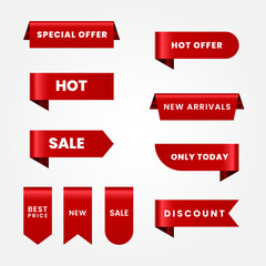 set of realistic red labels