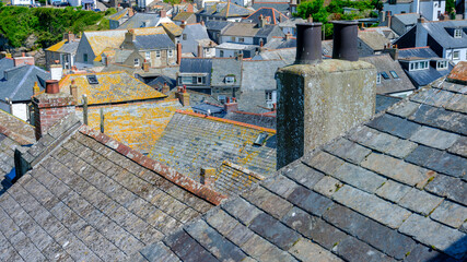 Rooftops of Port Isaac on the north coast of Cornwall, UK