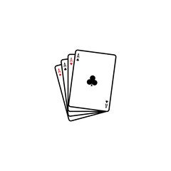 Four aces playing cards. Playing card vector icon