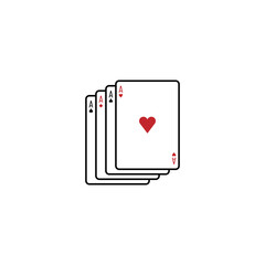Four aces playing cards. Vector icon