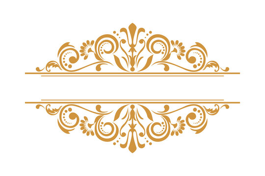 Vintage gold element. Graphic vector design. Damask graphic ornament.