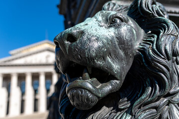 Bavarian lion at the Max Joseph monument in Munich