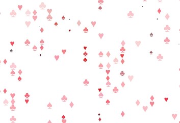 Light Green, Red vector template with poker symbols.