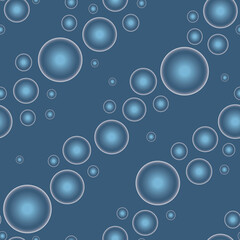 Vector repeat pattern with blue gradient bubbles