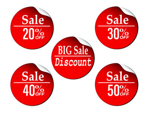 Realistic discount tag for sale promotion. Vector label template