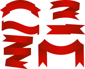 Ribbon banner set. Isolated vector illustration