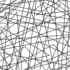 Abstract banner with an asymmetric texture. Black chaotic lines of modern design