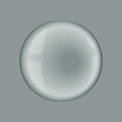 Realistic glass sphere. Vector illustration