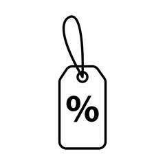 tag with percent symbol line style icon