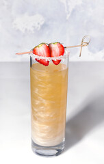Summer with drink shimmer on gray background