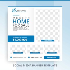 Editable Simple Minimalist Agent Home For Sale Real Estate Banner Promotions
