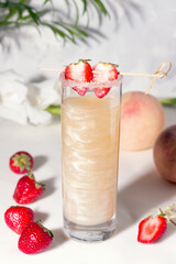 summer drink with golden shimmer