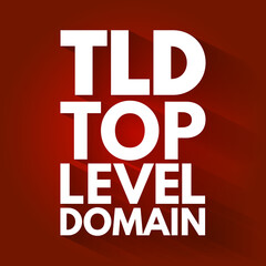 TLD - Top Level Domain acronym, technology concept background