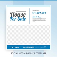 Obraz premium Editable Simple Minimalist Agent Home For Sale Real Estate Banner Promotions
