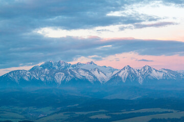 Fototapeta na wymiar Panorama of the Tatra Mountains