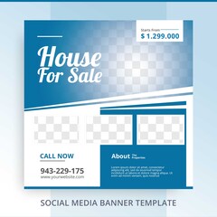 Editable Simple Minimalist Agent Home For Sale Real Estate Banner Promotions