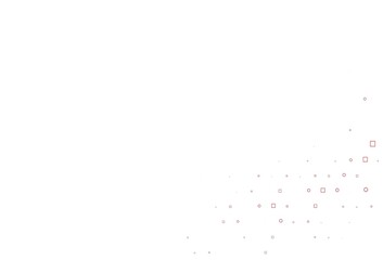 Light Red vector pattern with spheres, squares.