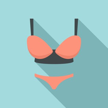 Female swimsuit icon. Flat illustration of female swimsuit vector icon for web design