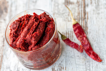 Turkish red pepper paste (biber salcasi)