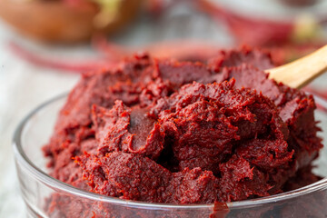 Turkish red pepper paste (biber salcasi)