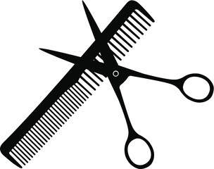 scissors and comb vector