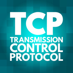 TCP - Transmission Control Protocol acronym, technology concept background