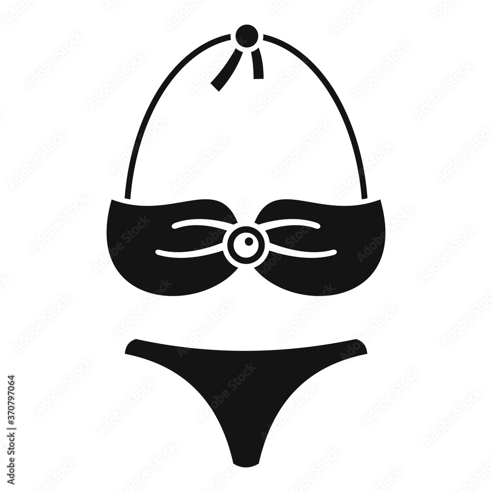 Sticker Bikini swimsuit icon. Simple illustration of bikini swimsuit vector icon for web design isolated on white background