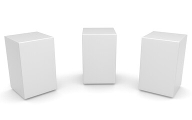 3D white box on white background